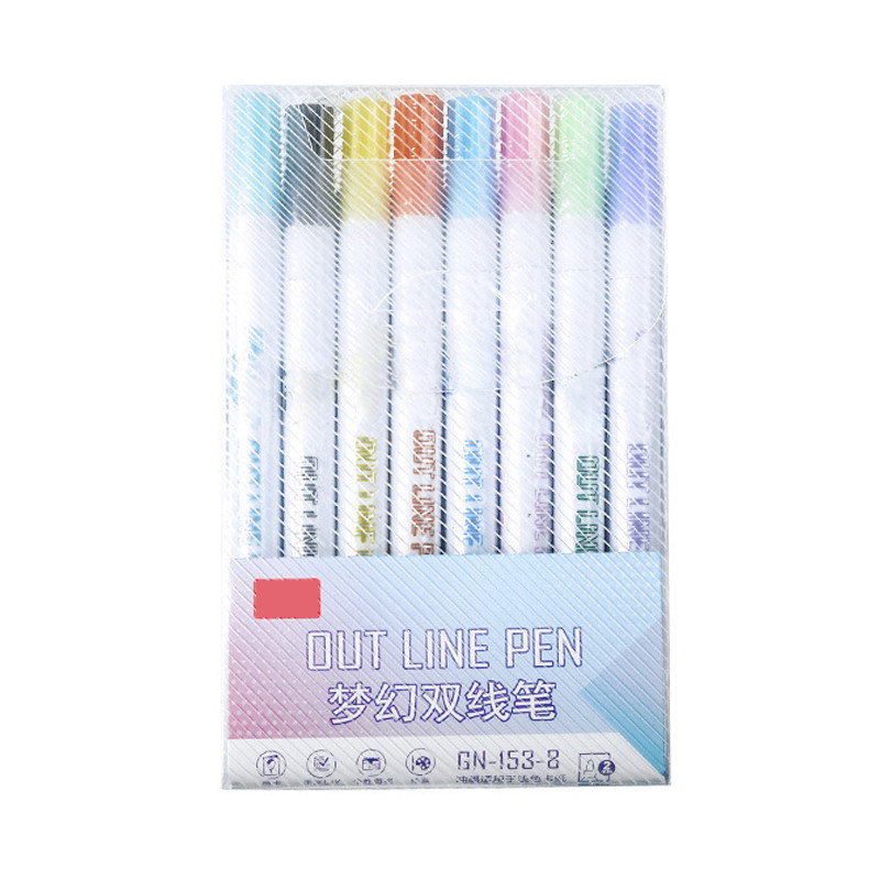Coloring Painting Sketching Pen Album Poster Paper Card Marker Pen Magic  Shimmer Paint Pens For Kids 2mm 8 Colors